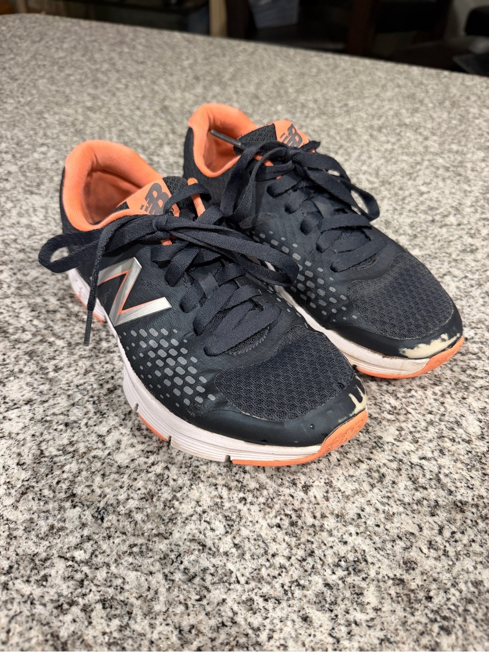 New Balance Navy and Coral Sneakers